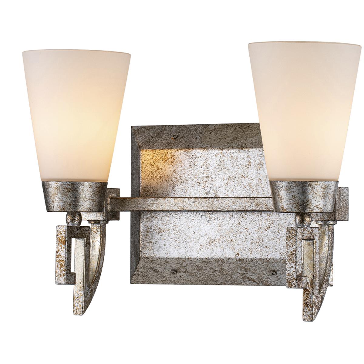 Lucas + McKearn BB1006S-2 Lemuria 2 Light 14 inch Silver Leaf Bath Bar Wall Light