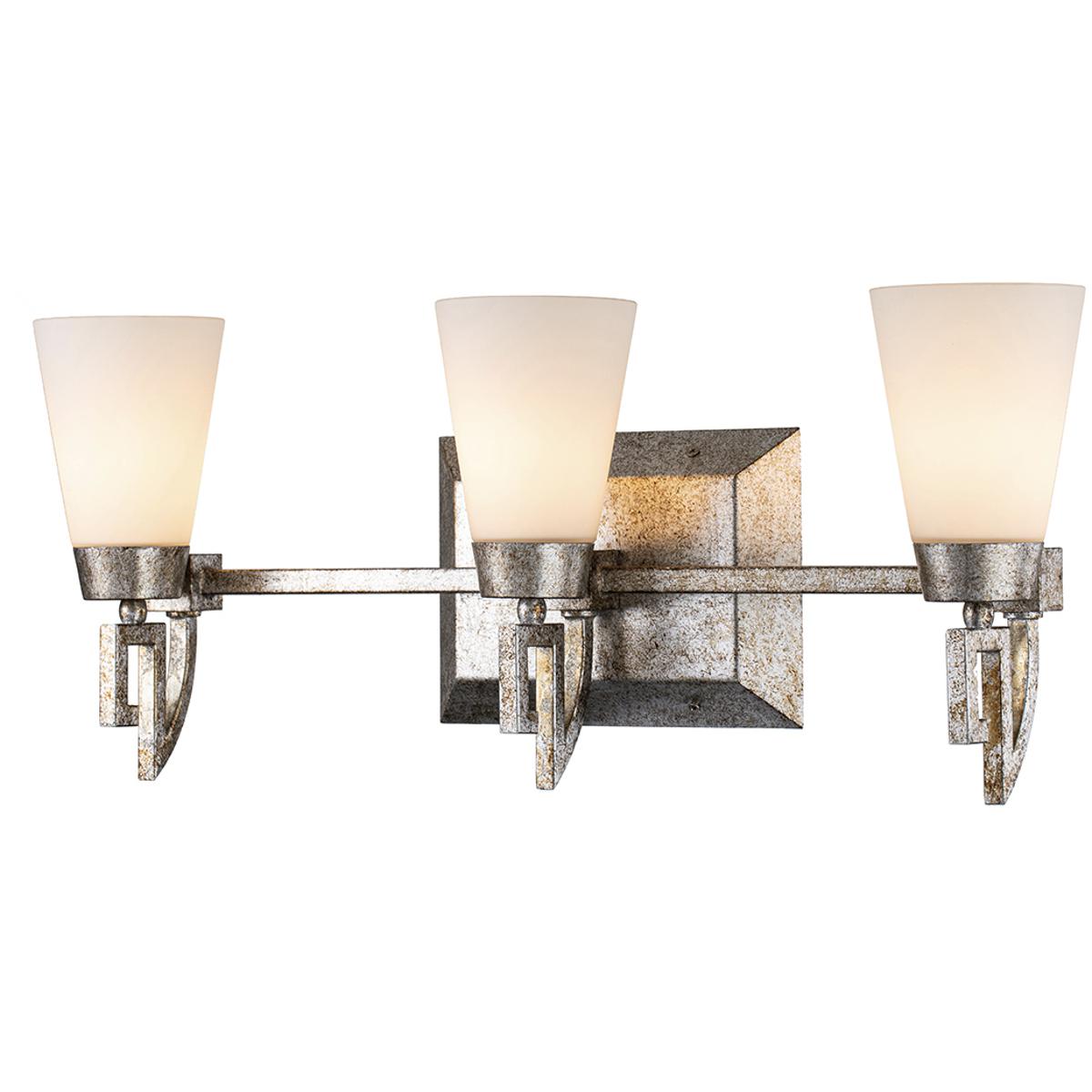 Lucas + McKearn BB1006S-3 Lemuria 3 Light 24 inch Silver Leaf Bath Bar Wall Light