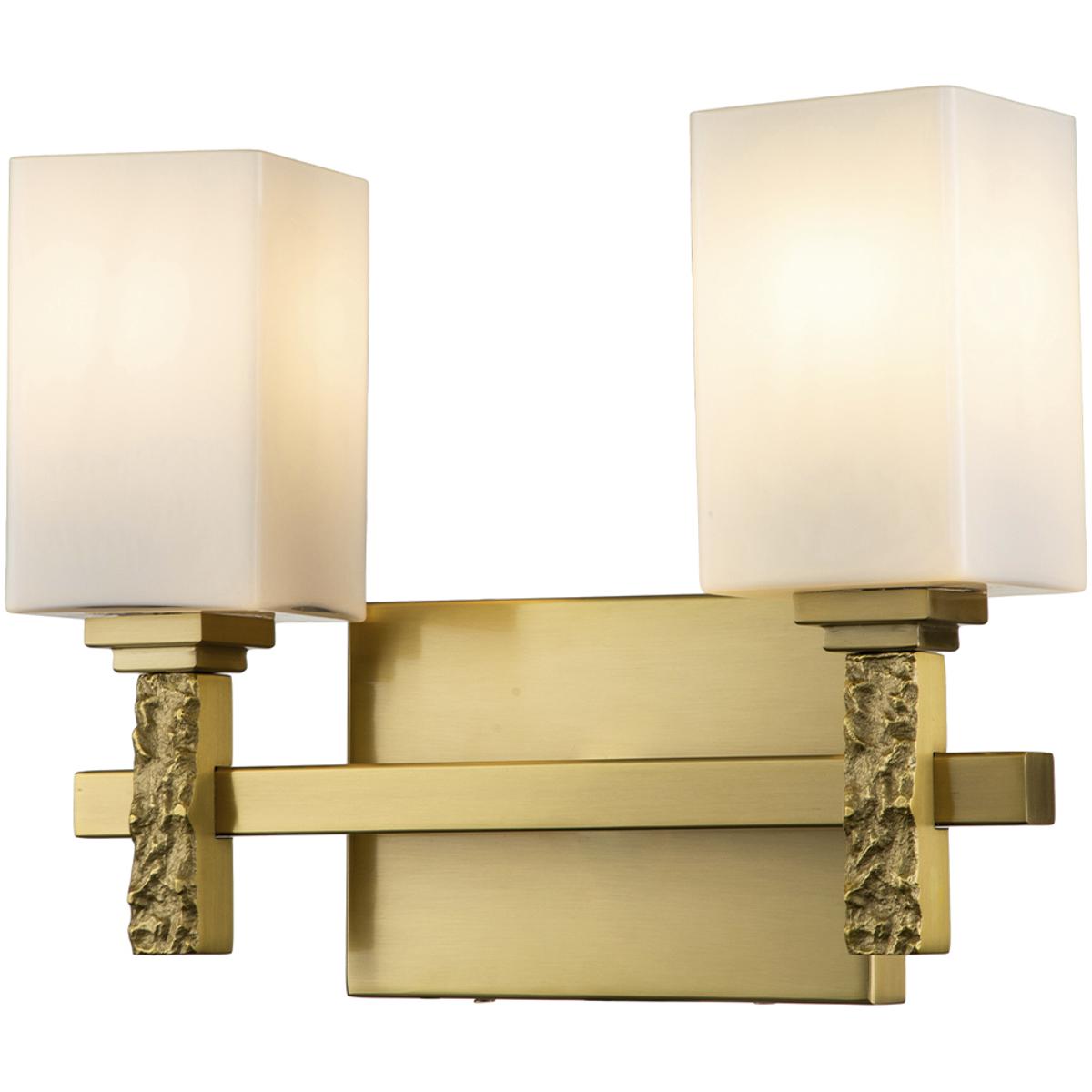 Lucas + McKearn BB1101AGB-2 Jack 2 Light 13.5 inch Aged Brass Bath Bar Wall Light