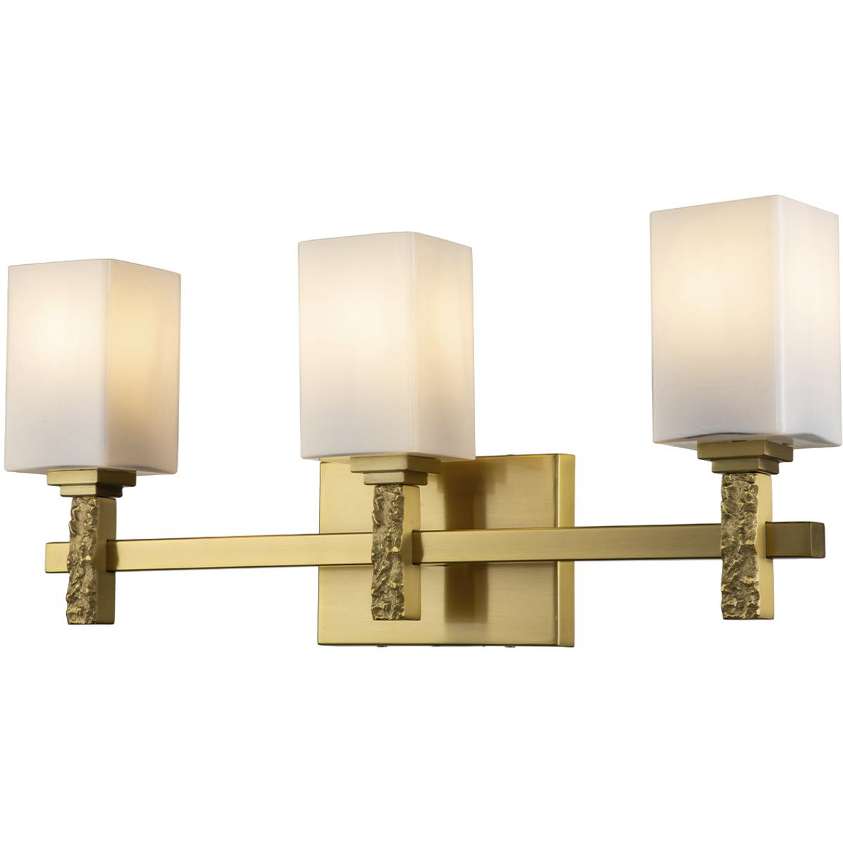Lucas + McKearn BB1101AGB-3 Jack 3 Light 23.5 inch Aged Brass Bath Bar Wall Light