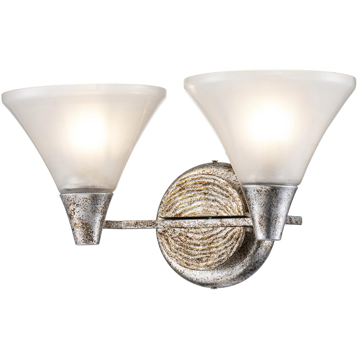 Lucas + McKearn BB1114S-2 Lemoine 2 Light 16 inch Silver Leaf Bath Bar Wall Light