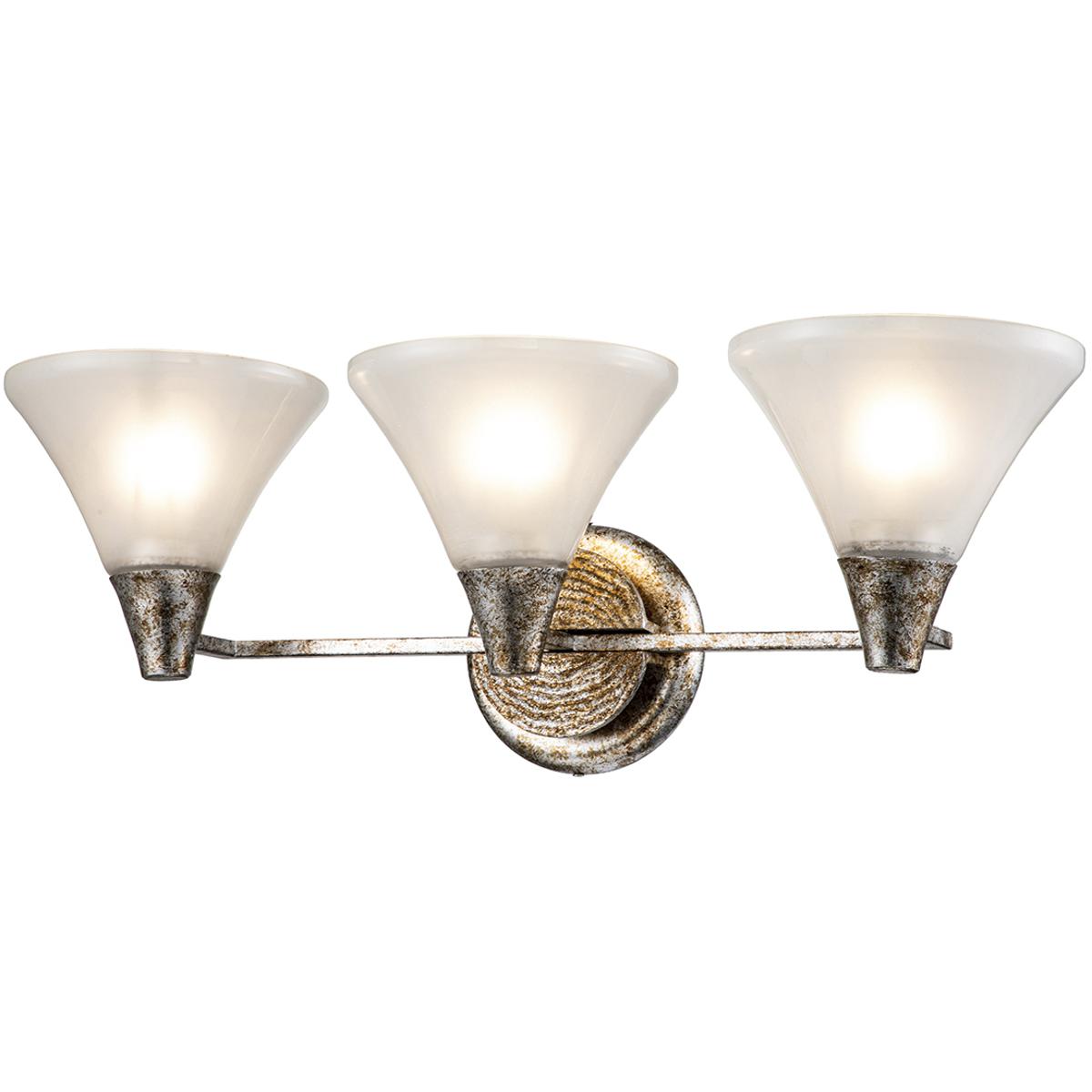 Lucas + McKearn BB1114S-3 Lemoine 3 Light 24.5 inch Silver Leaf Bath Bar Wall Light