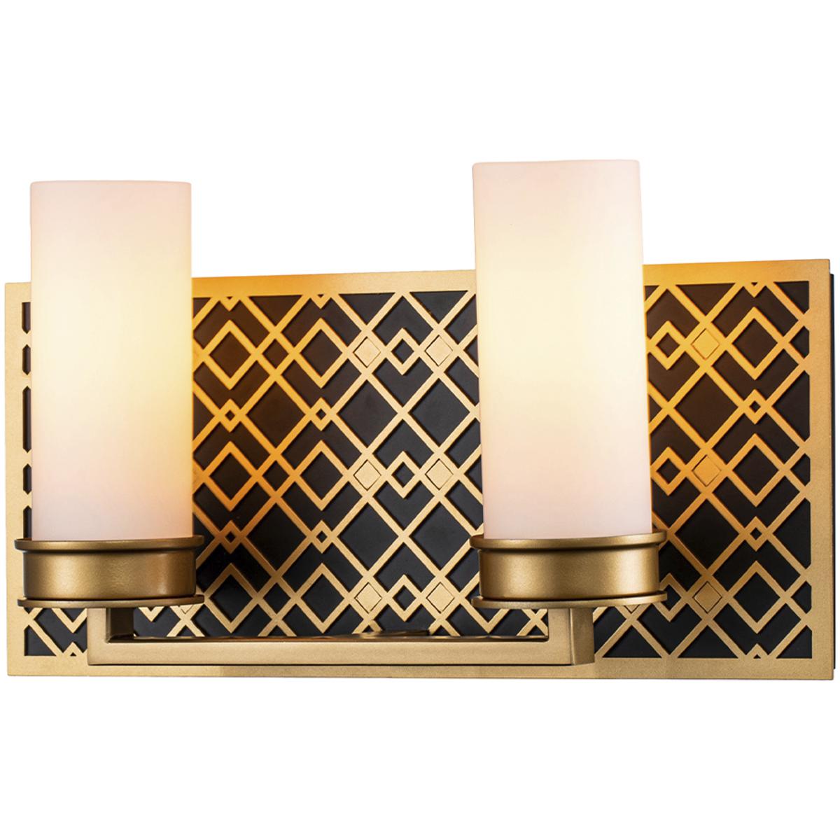 Lucas + McKearn BB1185LG-2 Ziggy 2 Light 13.5 inch Laquered Gold Bath Bar Wall Light