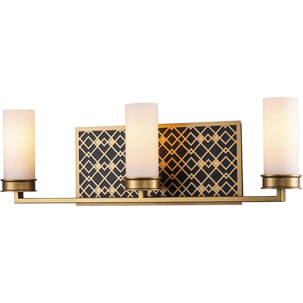 Lucas + McKearn BB1185LG-3 Ziggy 3 Light 24 inch Laquered Gold Bath Bar Wall Light