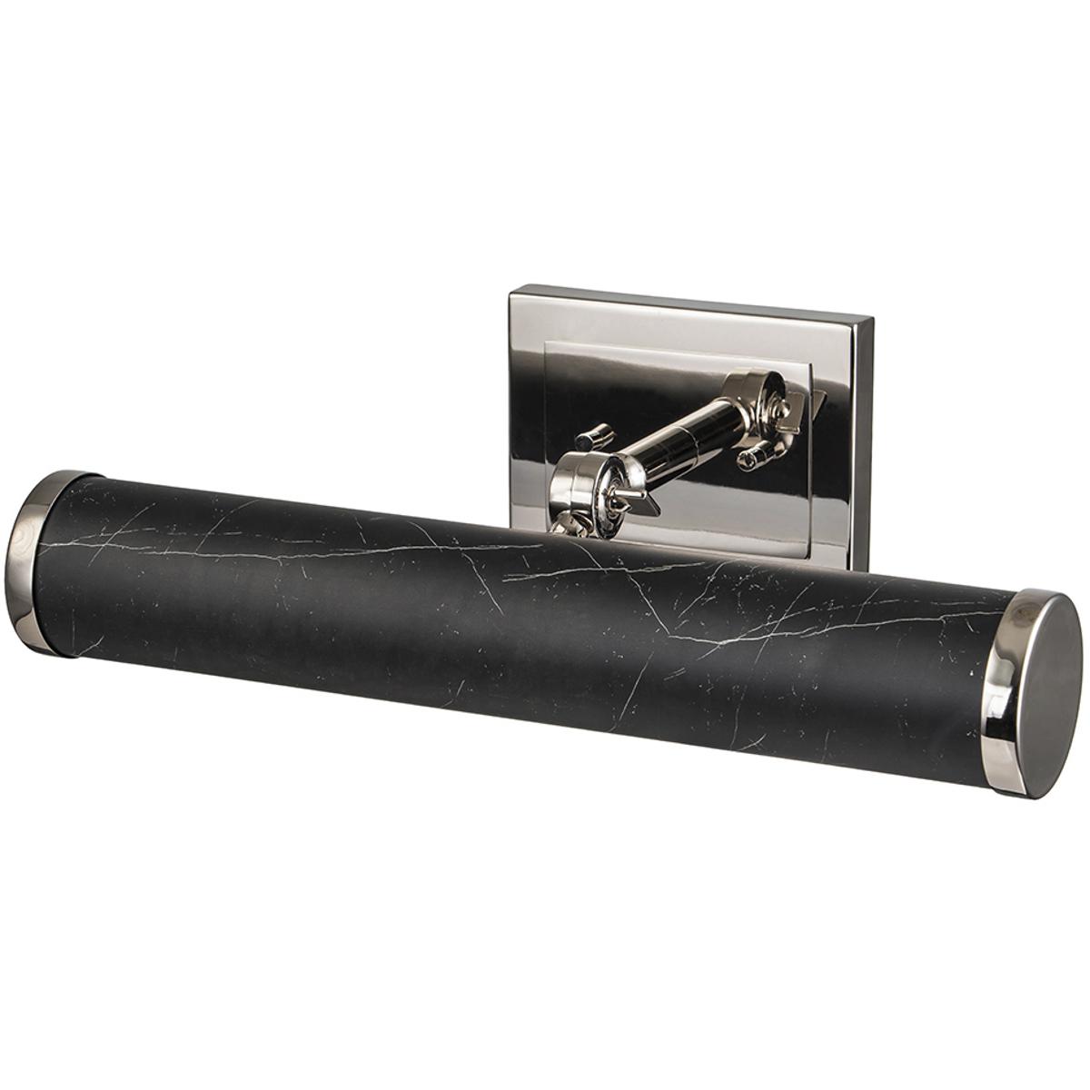 Lucas + McKearn COATES-PLM-BM Coates 14 watt 16 inch Black Marble Finish with Polished Nickel Accent Picture Light Wall Light