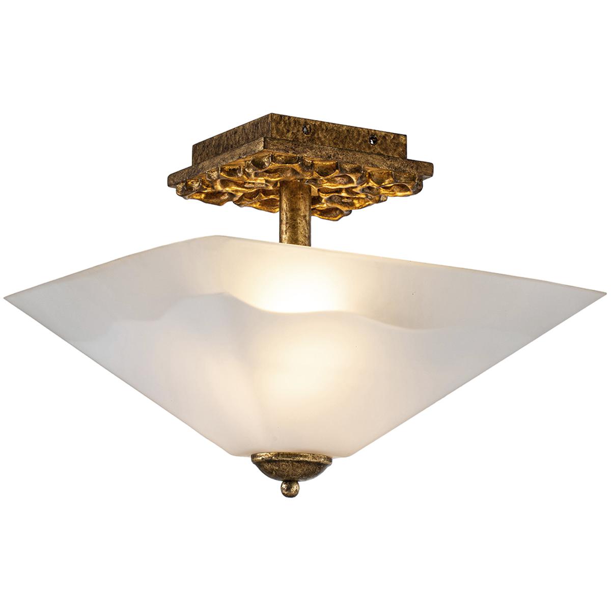 Lucas + McKearn FM1002G-2 Star 2 Light 14.5 inch Gold Leaf Flush Mount Ceiling Light