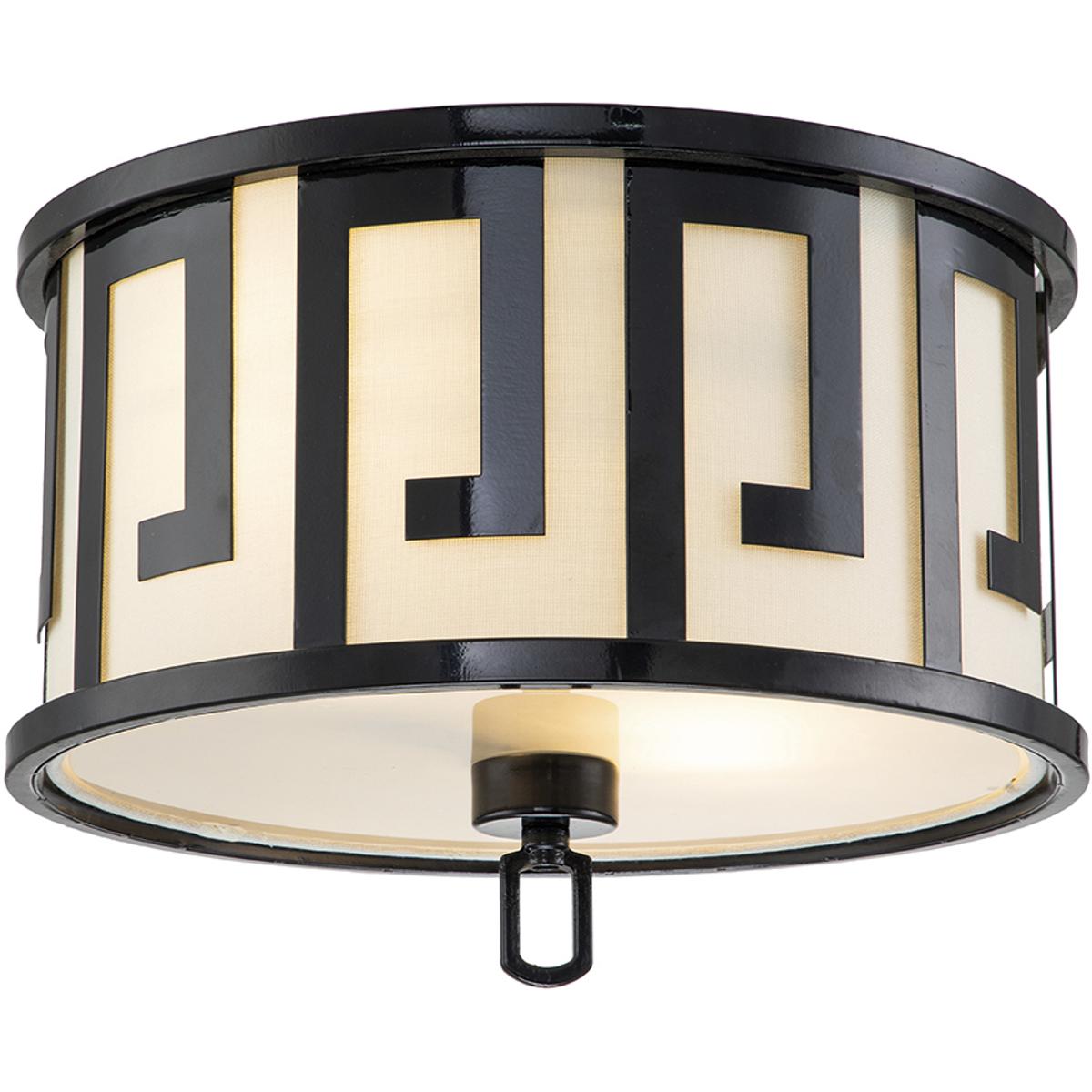 Lucas + McKearn GN/LEMURIA/F-BLK Lemuria 2 Light 15 inch Black Flush Mount Ceiling Light