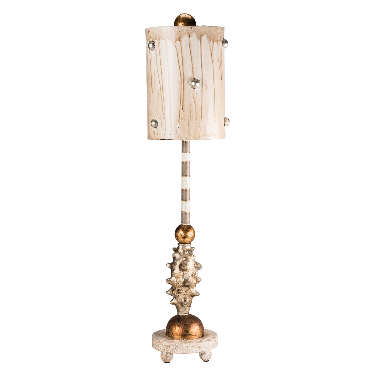 Lucas McKearn TA1032 Pome 26 inch 6000 watt Cream And Putty With Gold Leafed Table Lamp Portable Light Flambeau Lucas McKearn TA1032 Pome 26 inch 6000 watt Cream And Putty With Gold Leafed Table Lamp Portable Light Flambeau