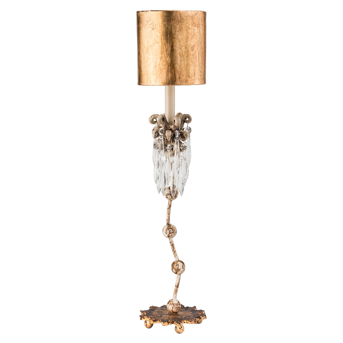 Lucas + McKearn TA1060 Venetian 30 inch Hand-Painted Beige Patina Table Lamp Portable Light, Flambeau