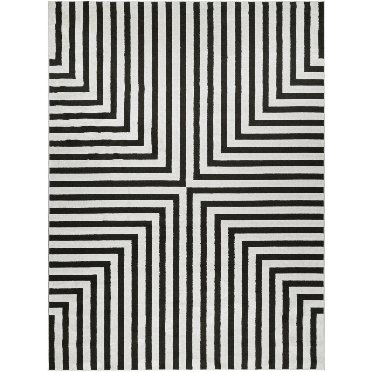Lavin T9019-0609 Optika 114 X 79 inch Black/White Rug in 6 x 9