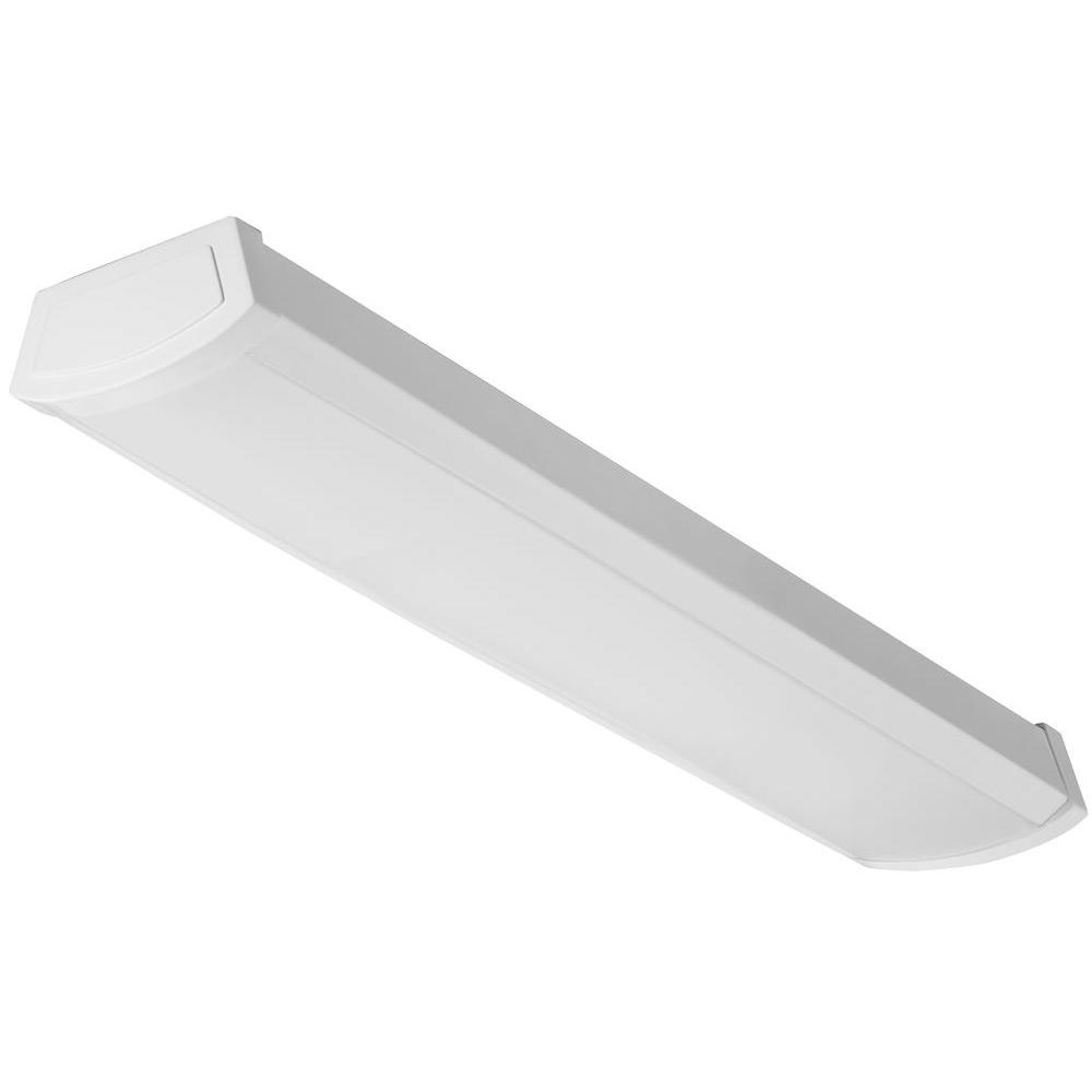 Lithonia Lighting Wraparound Light Fixtures: Lamp Type: LED; Mounting Type: Screw; Number of Lamps Required: 1; Recommended Environment: Indoor
