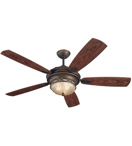 Monte Carlo Fans Drawing Room 56 Inch Roman Bronze With Walnut Abs With Grain Blades Outdoor Ceiling Fan 5ed56rbd Open Box