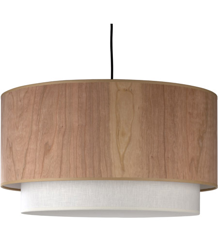 Lights Up Woody 2 Light Pendant In Brushed Nickel With Cherry