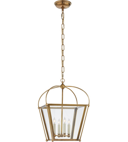 Visual Comfort Chc3438ab Cg E F Chapman Plantation 4 Light 14 Inch Antique Burnished Brass Foyer Lantern Ceiling Light E F Chapman Small Clear Glass Open Box