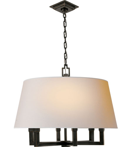 Visual Comfort E F Chapman Square Tube 6 Light 24 Inch Bronze Hanging Shade Ceiling Light Sl5820bz Np Open Box