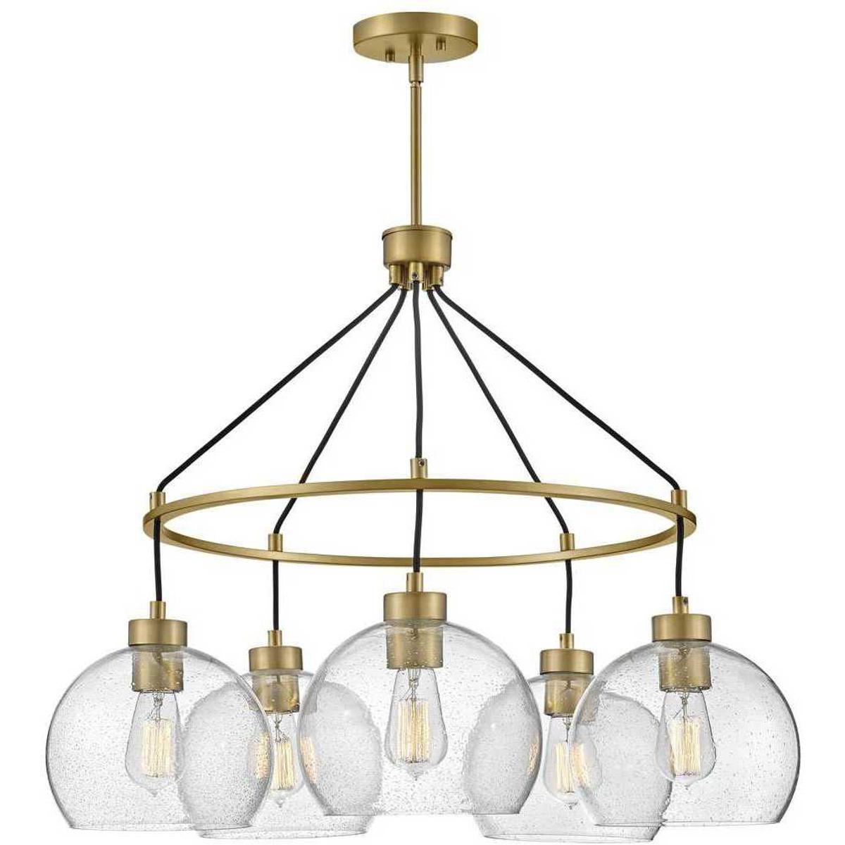 Lark 83014LCB Rumi LED 30 inch Lacquered Brass Chandelier Ceiling Light