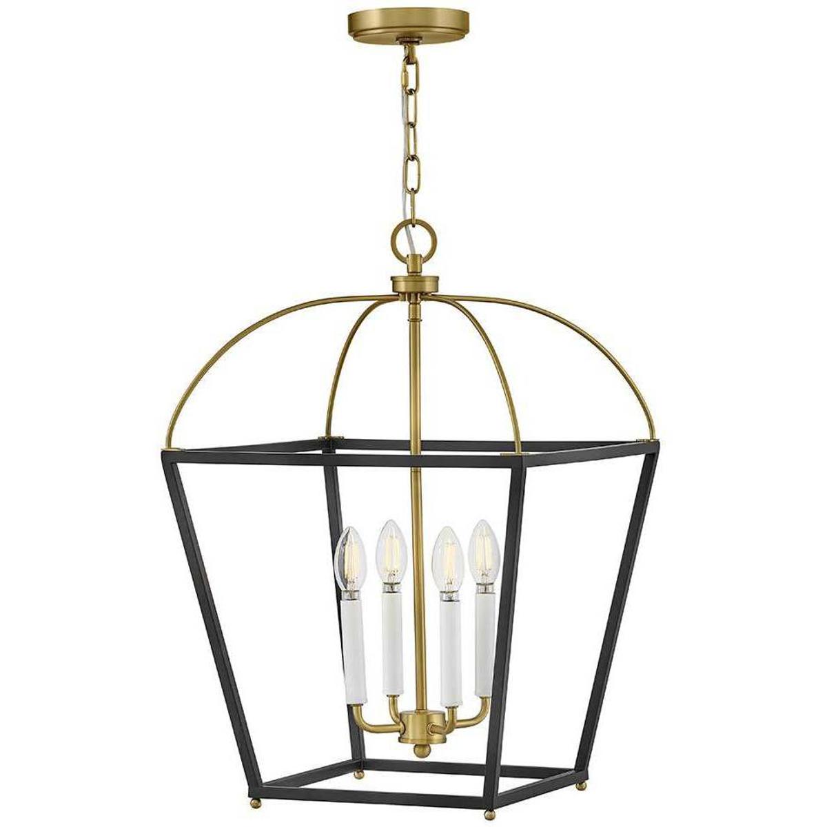 Lark Tate 4-Light Pendant â Black & Lacquered Brass Modern Ceiling Light