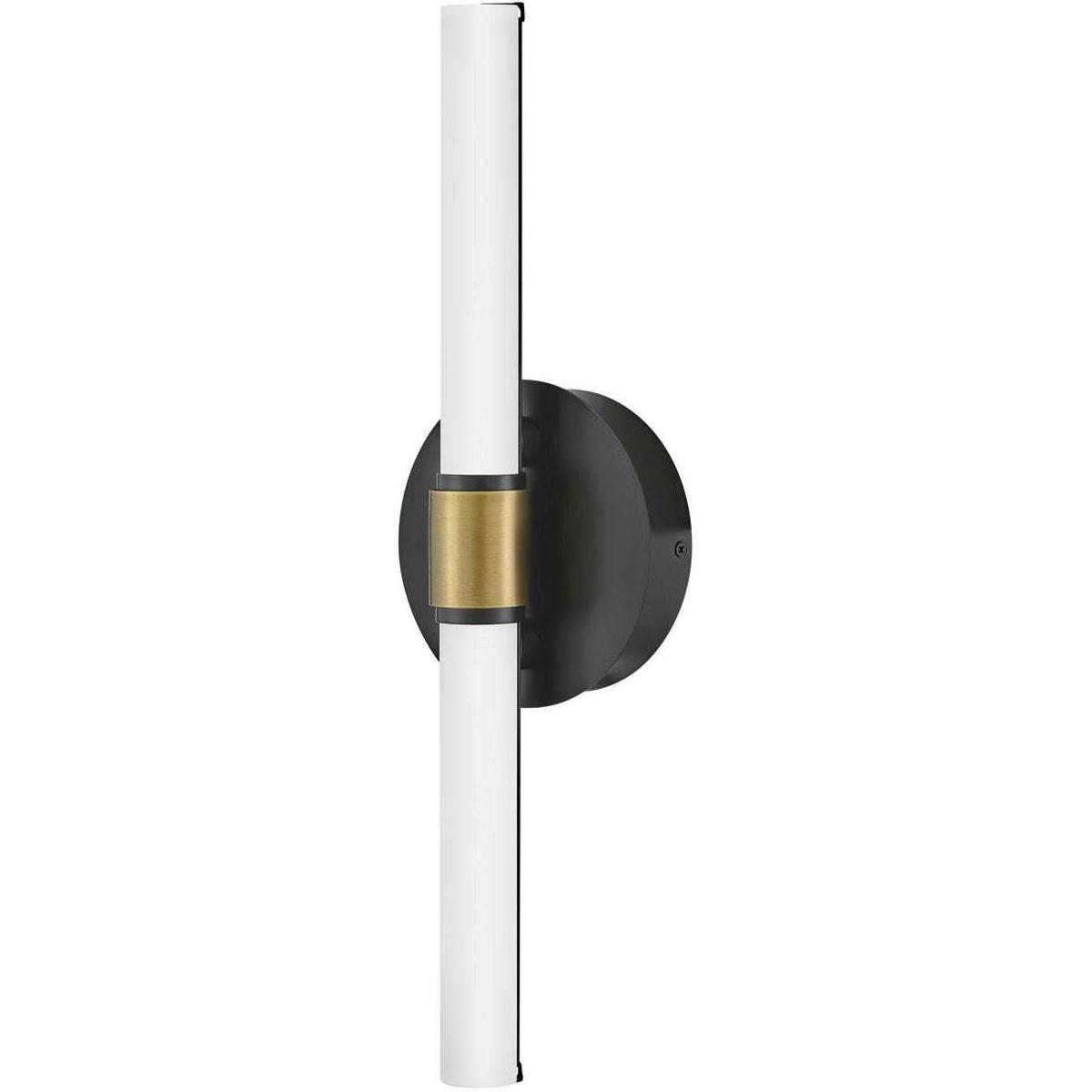Lark 85600BKLCB Kai 1675 inch Black with Lacquered Brass Accents Bath Light Wall Light Linear