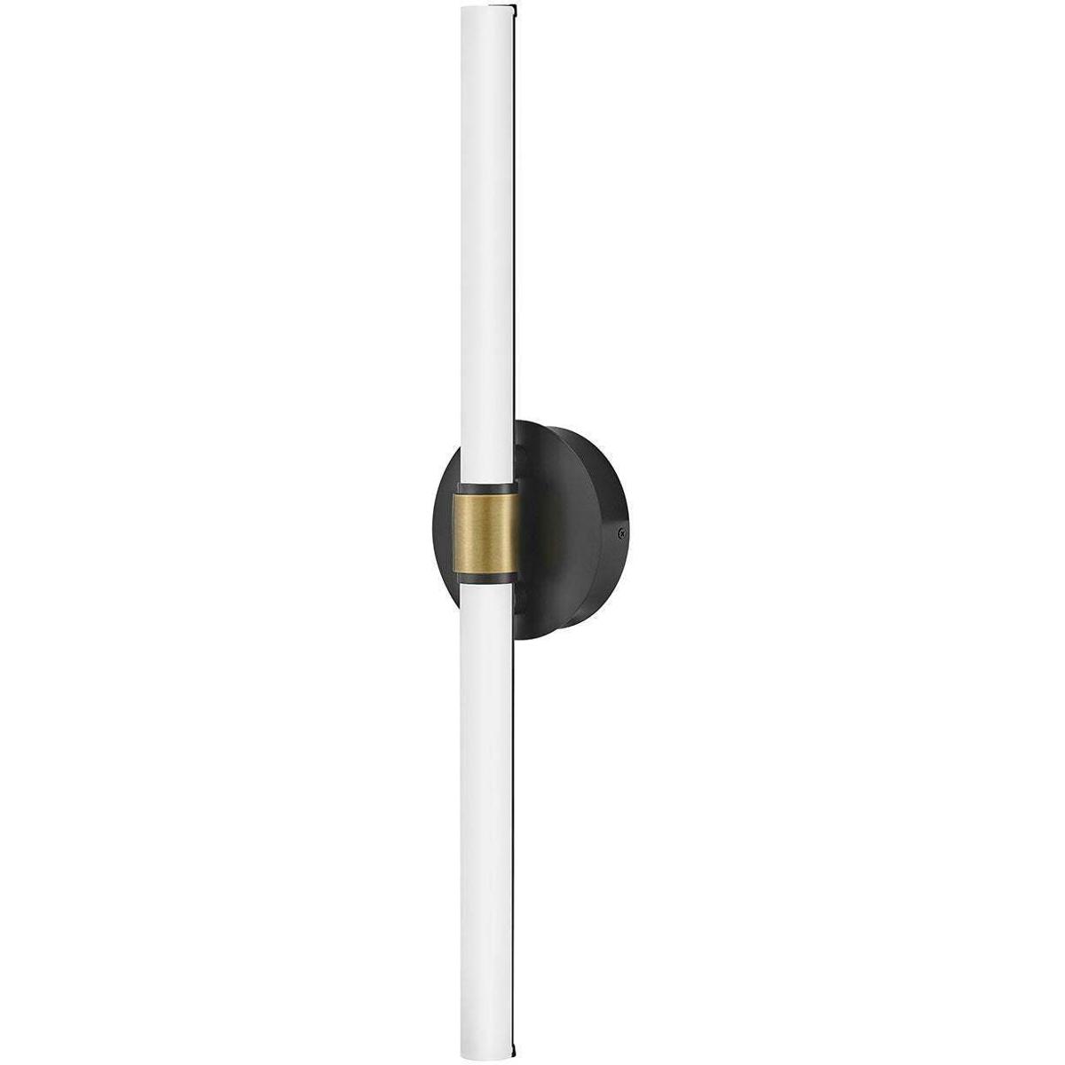Lark 85602BKLCB Kai LED 245 inch Black with Lacquered Brass Bath Wall Light