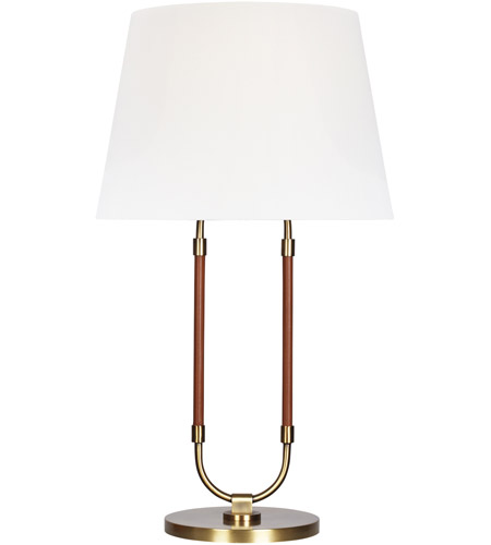 Saddle Leather Table Lamp Portable Light, Ralph Lauren Brass Table Lamp