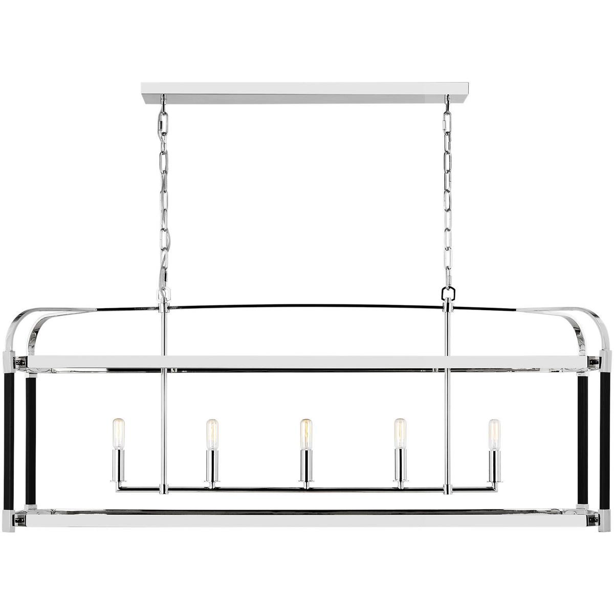 Lauren Ralph Lauren LC1165PN Hadley 5 Light 49 inch Polished Nickel Linear Chandelier Ceiling Light