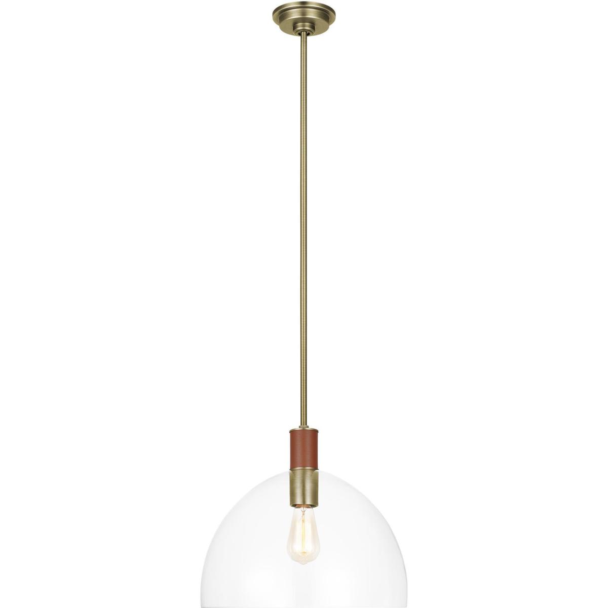Lauren Ralph Lauren LP1061TWBCG Hadley 1 Light 15 inch Time Worn Brass Pendant Ceiling Light