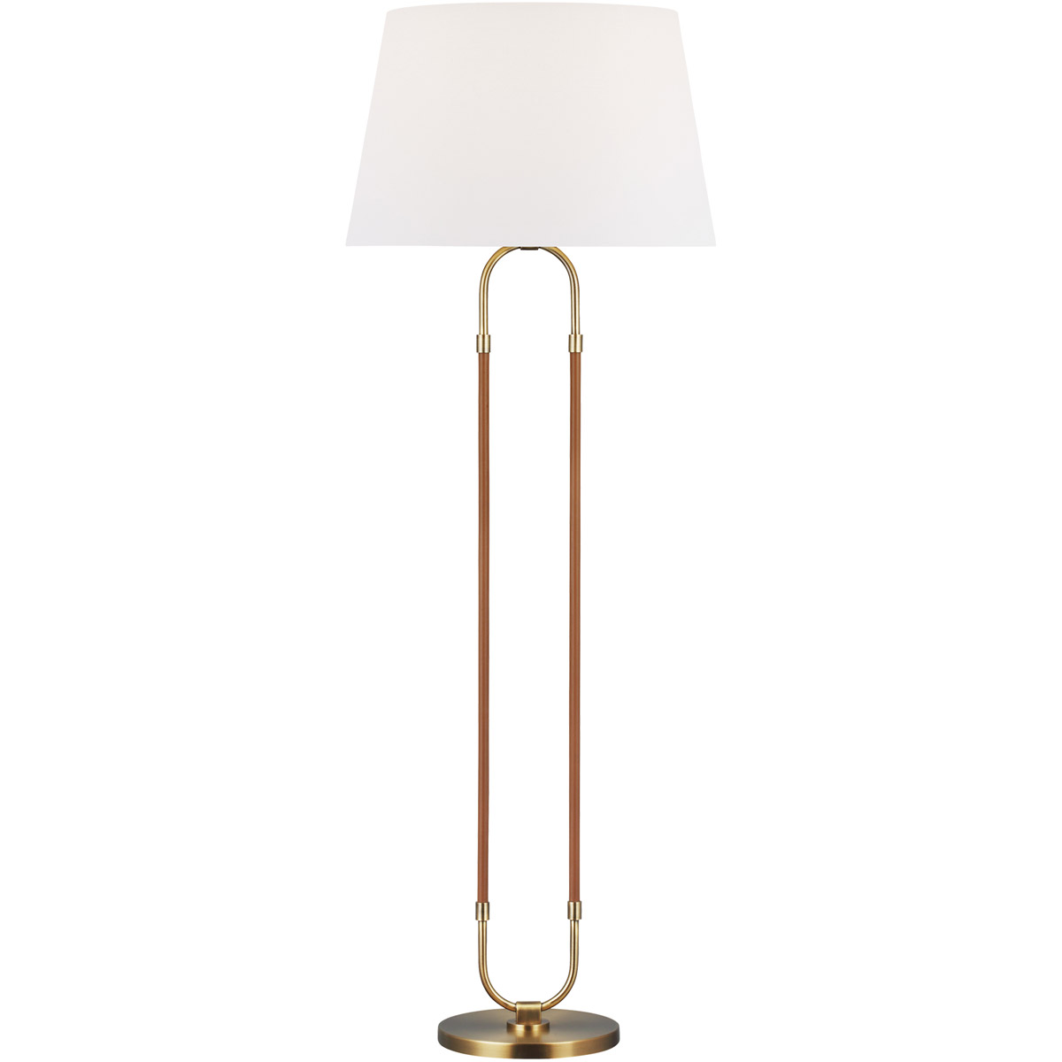 Lauren Ralph Lauren LT1031TWB1 Katie 56 inch 950 watt Time Worn Brass  Saddle Leather Floor Lamp Portable Light