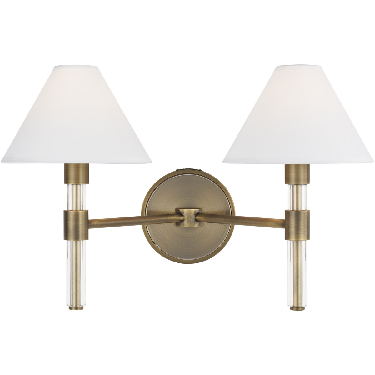 Lauren Ralph Lauren LV1032TWB Robert 2 Light 19 inch Time Worn Brass  Clear Acrylic Vanity Light Wall Light