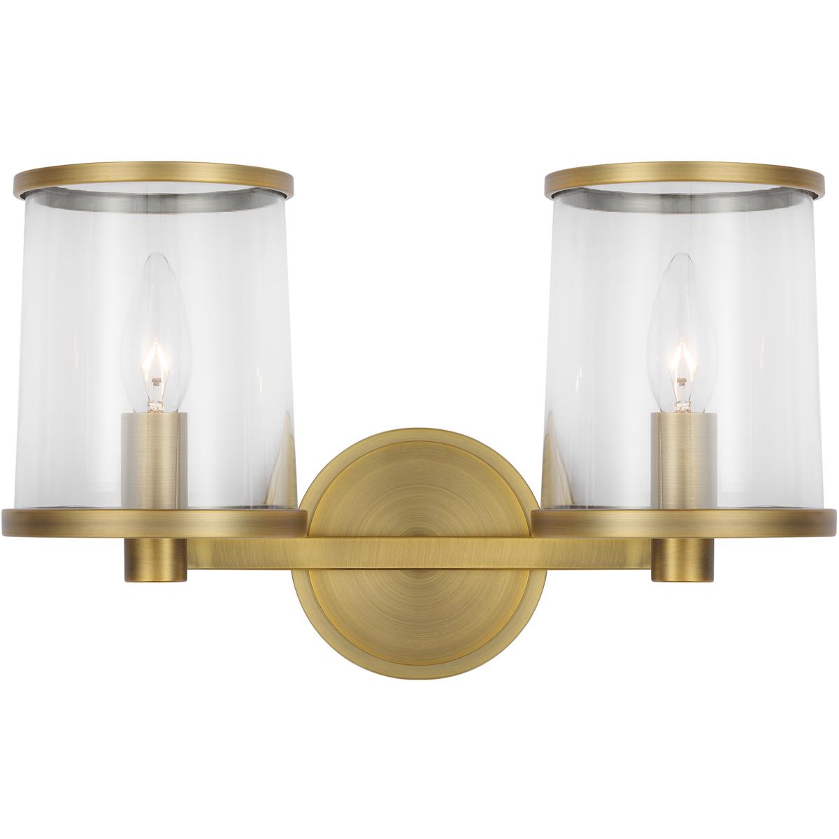 Lauren Ralph Lauren LV1082TWB Reynolds 2 Light 1463 inch Time Worn Brass Vanity Light Wall Light
