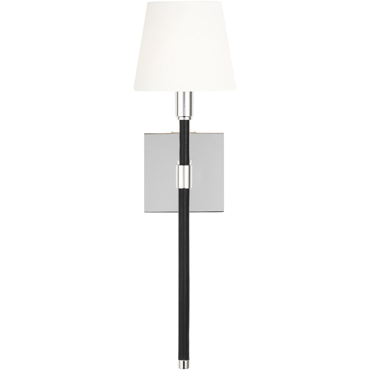 Lauren Ralph Lauren LW1011PN Katie 1 Light Polished Nickel  Black Leather Wall Sconce Wall Light