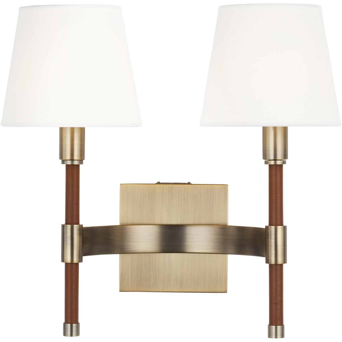 Lauren Ralph Lauren LW1022TWB Katie 2 Light Time Worn Brass  Saddle Leather Wall Sconce Wall Light