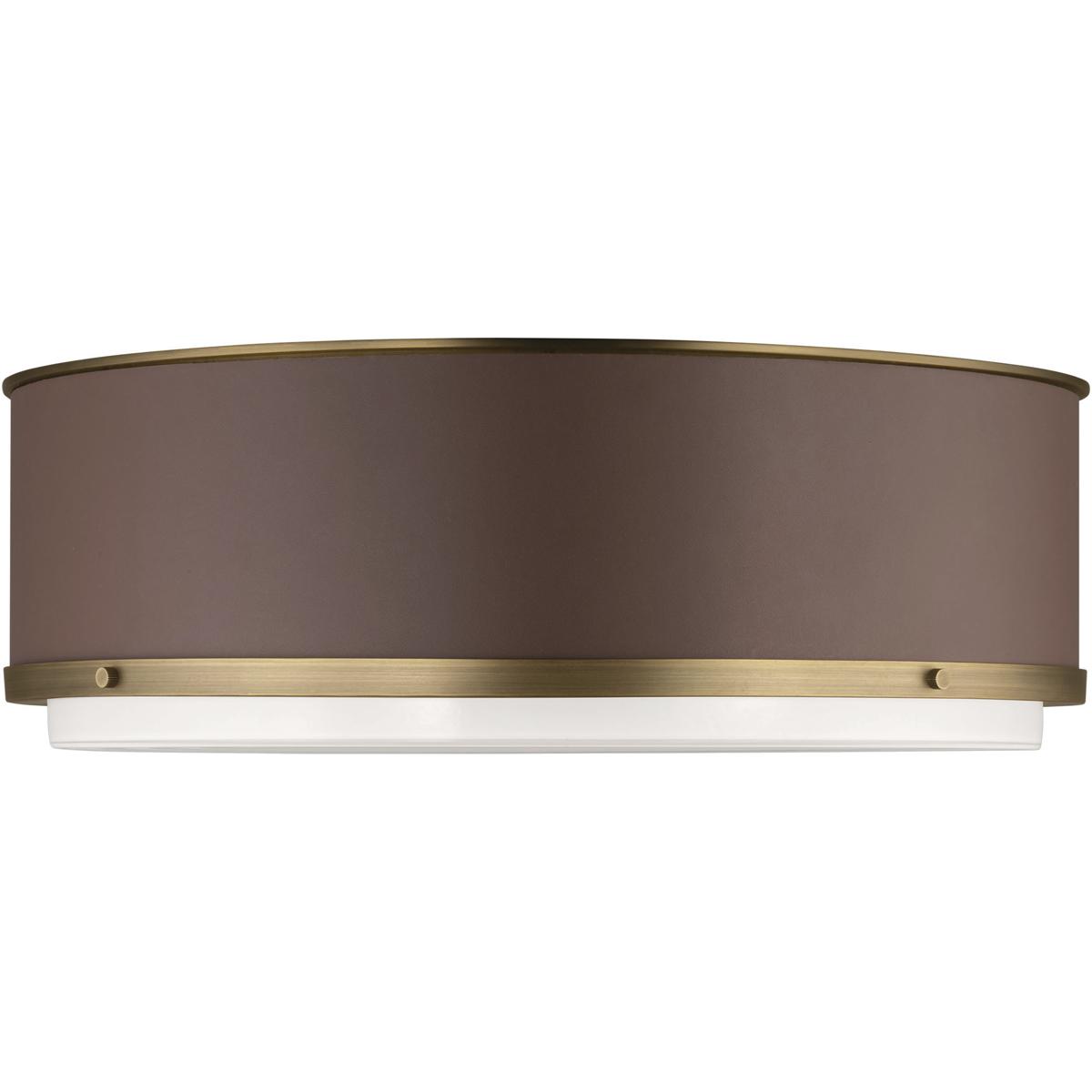 Lauren Ralph Lauren LF1053TWB Marlow 3 Light 1775 inch Time Worn Brass Flush Mount Ceiling Light