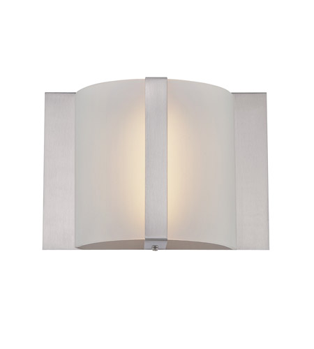 Lite Source LS-16368 Type lED 9W Waldo Wall Sconce with Polished Steel/Frost Glass Shade 4 L x 8.5 W x 6 H 