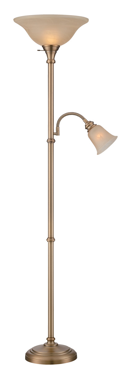 Lite Source LS-82550AB Henley 72 inch 150 watt Antique Brass Torch Lamp Portable Light