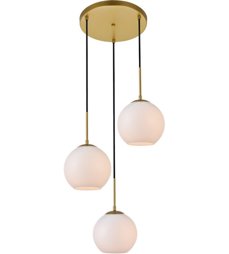 Living District Ld2209br Baxter 3 Light 18 Inch Brass Pendant Ceiling Light