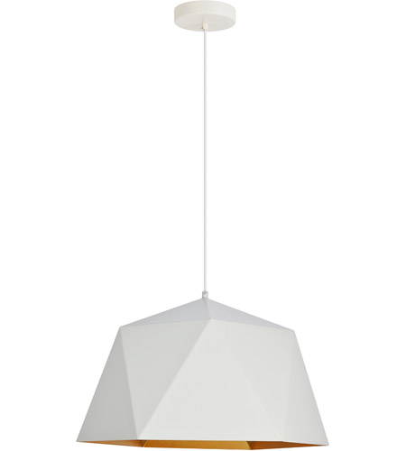 Living District Ldpd2082 Arden 1 Light 18 Inch White With Golden Inside Pendant Ceiling Light