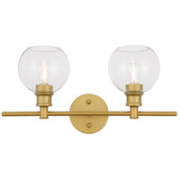 Living District LD2314BR Collier 2 Light 19 inch Brass Wall sconce Wall Light photo thumbnail