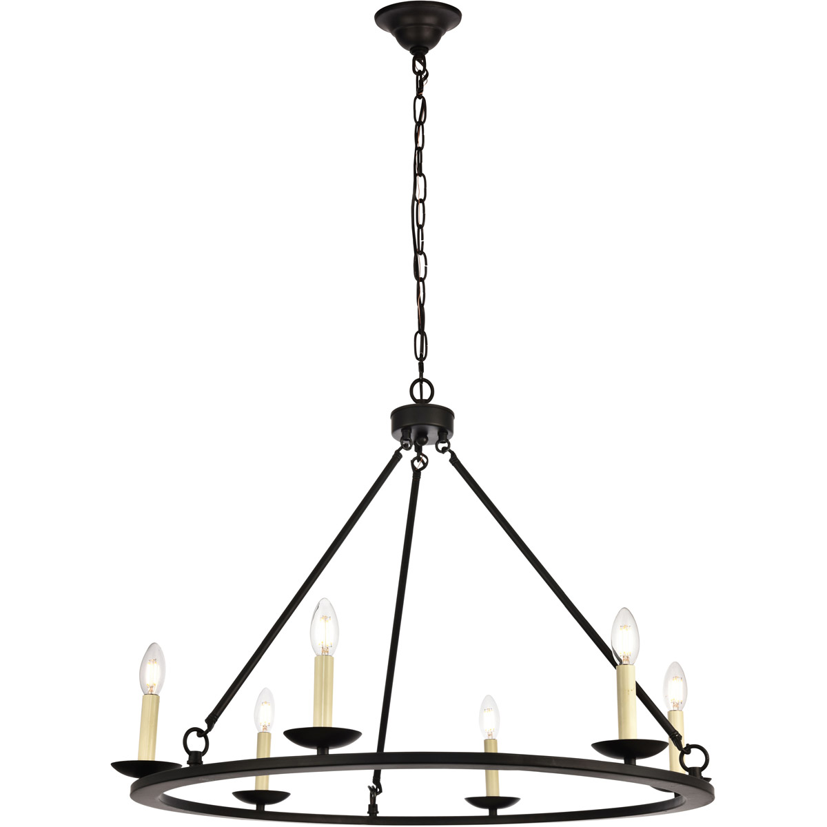 Living District LD6010D32BK Maine 6 Light 32 inch Black Chandelier Ceiling Light 842814118980 eBay
