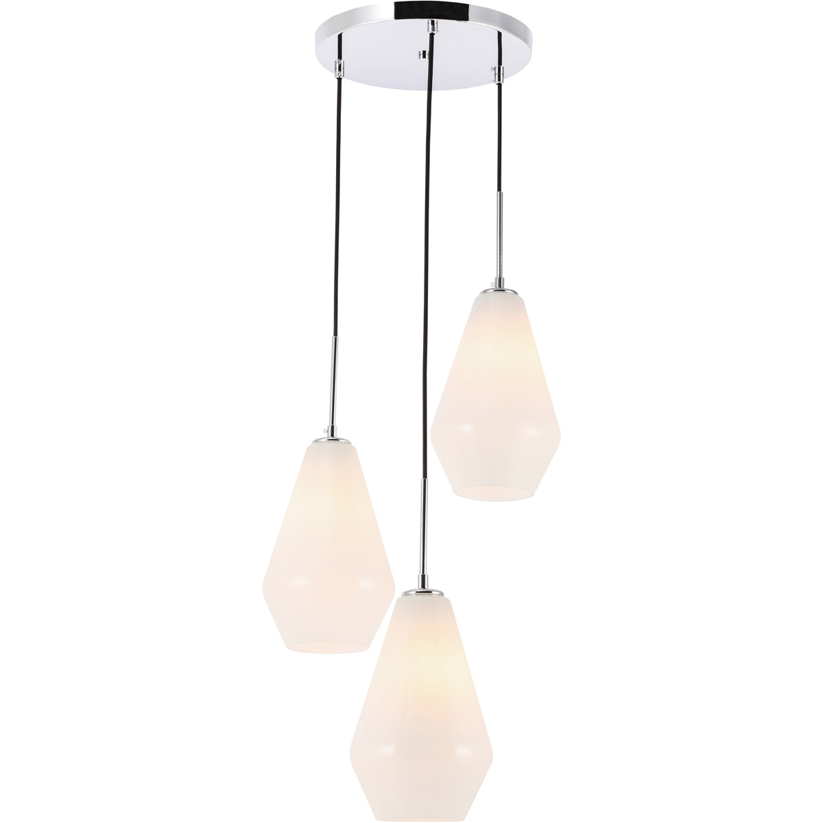 Decovio 12750-C3 Rochester 3 Light 17.3 inch Chrome Pendant Ceiling Light