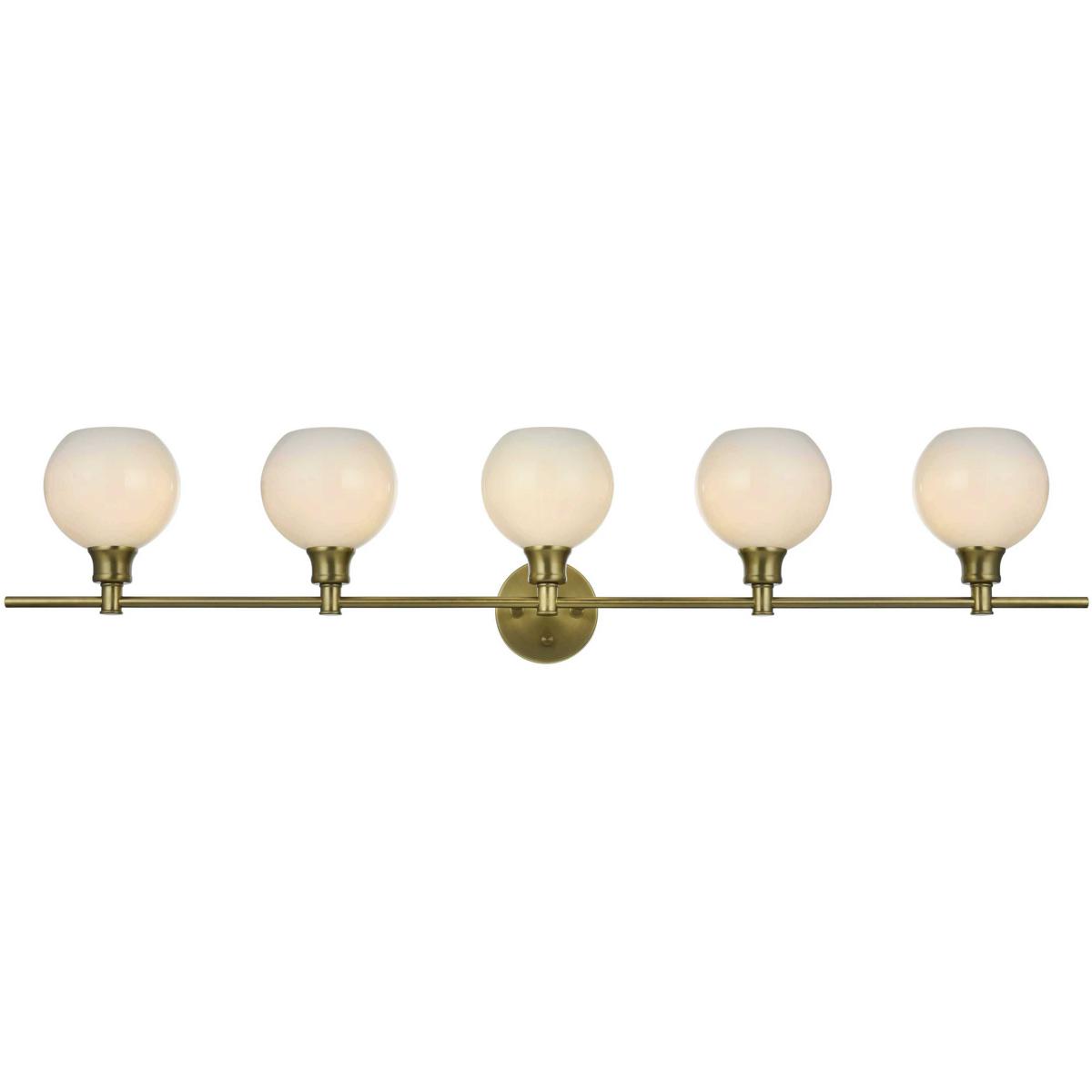 Living District LD2327SG Collier 5 Light 47 inch Satin Gold Bath Sconce Wall Light