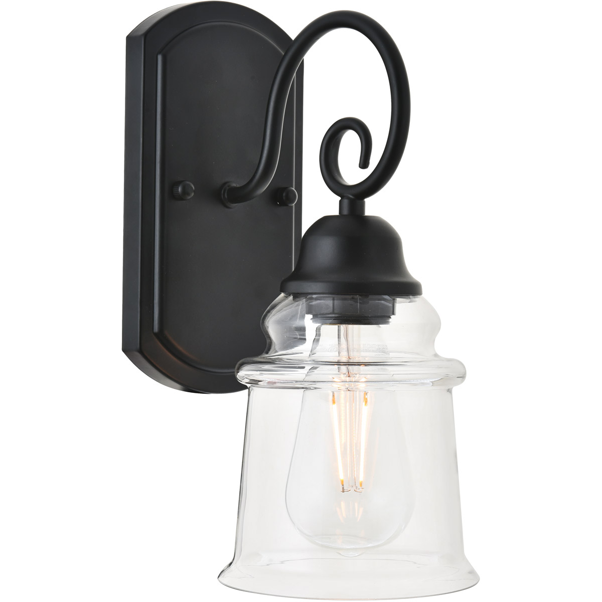 Living District Spire one-light black wall sconce
