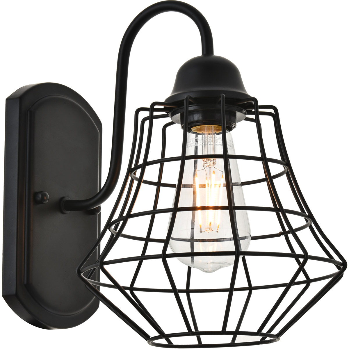 Living District LD4008W10BK Candor 1 Light 8.2 inch Black Wall Sconce Wall Light