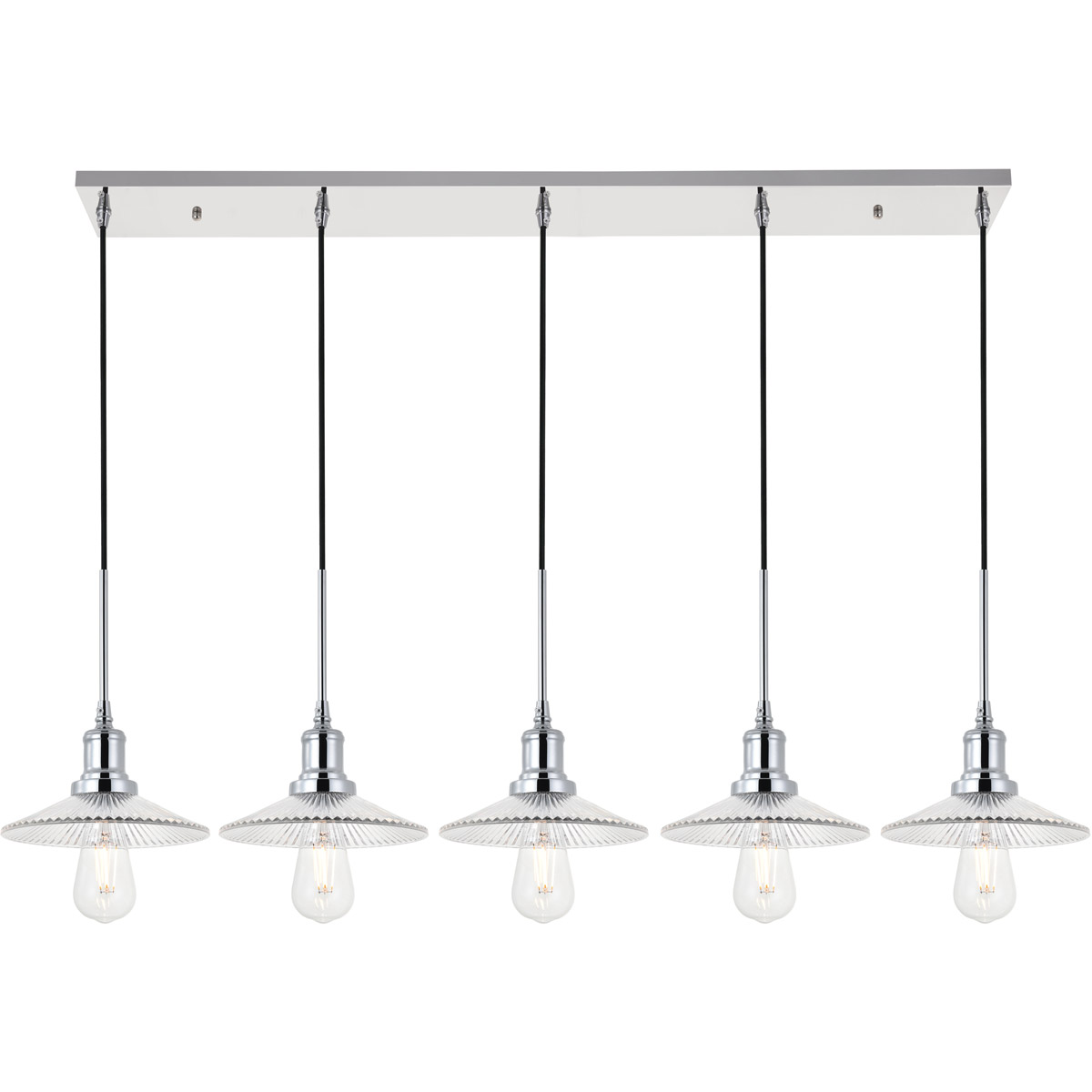 Living District LD4040D48C Waltz 5 Light 49 inch Chrome Pendant Ceiling Light