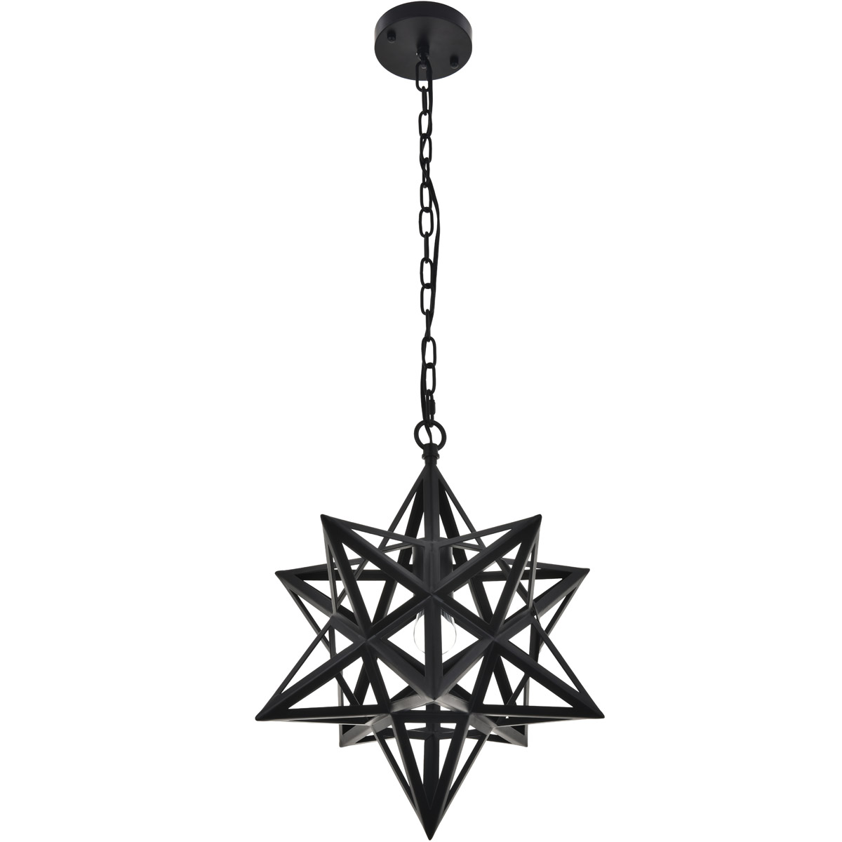 Living District LD4076D16BK Nocturne 1 Light 15.8 inch Black Pendant Ceiling Light