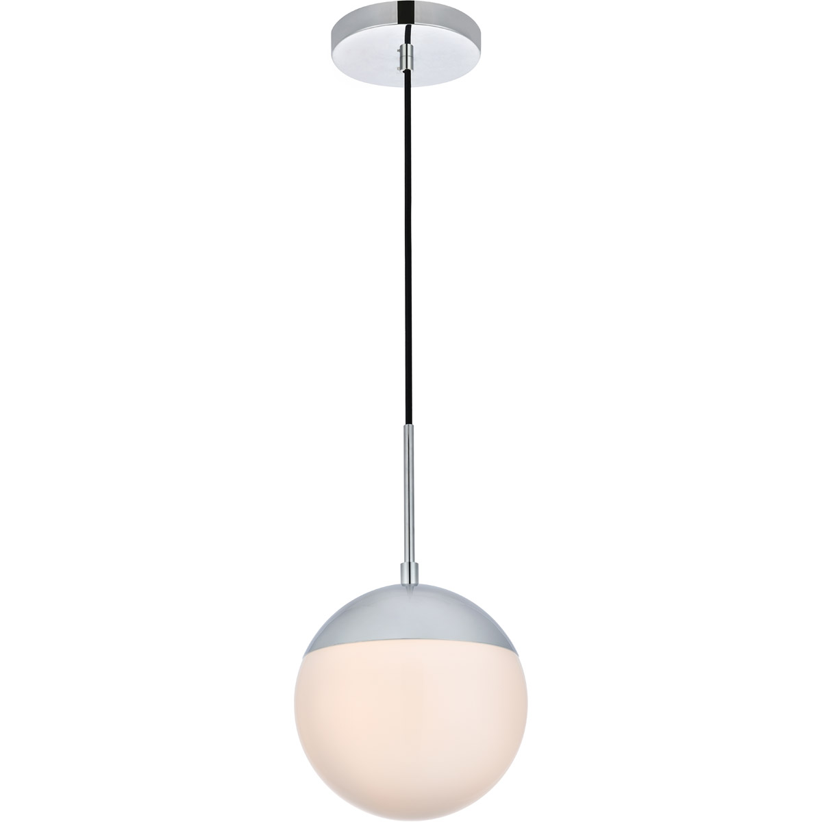 Living District LD6028C Eclipse 1 Light 8 inch Chrome Pendant Ceiling Light