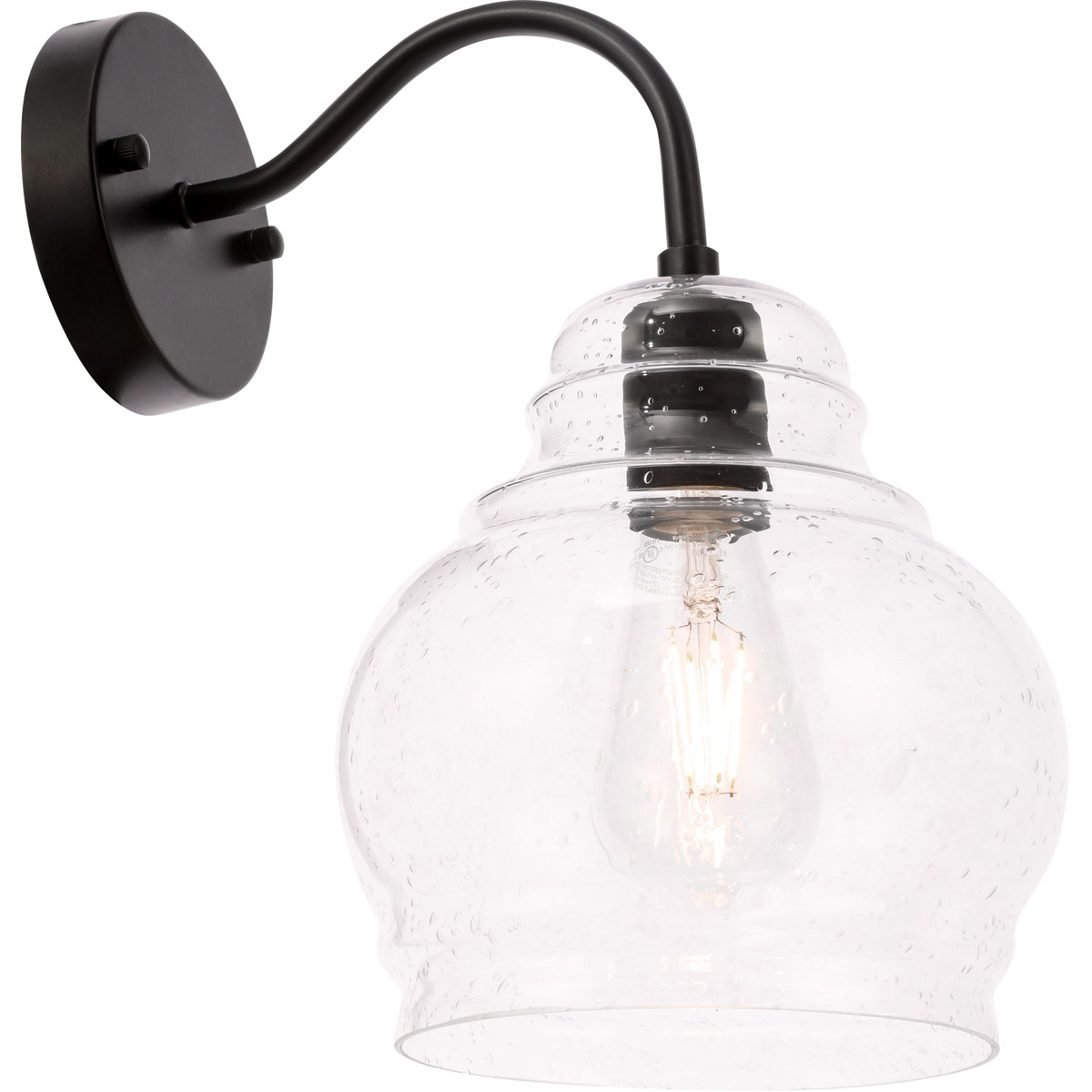 Living District LD6192BK Pierce 1 Light 8 inch Black Wall sconce Wall Light