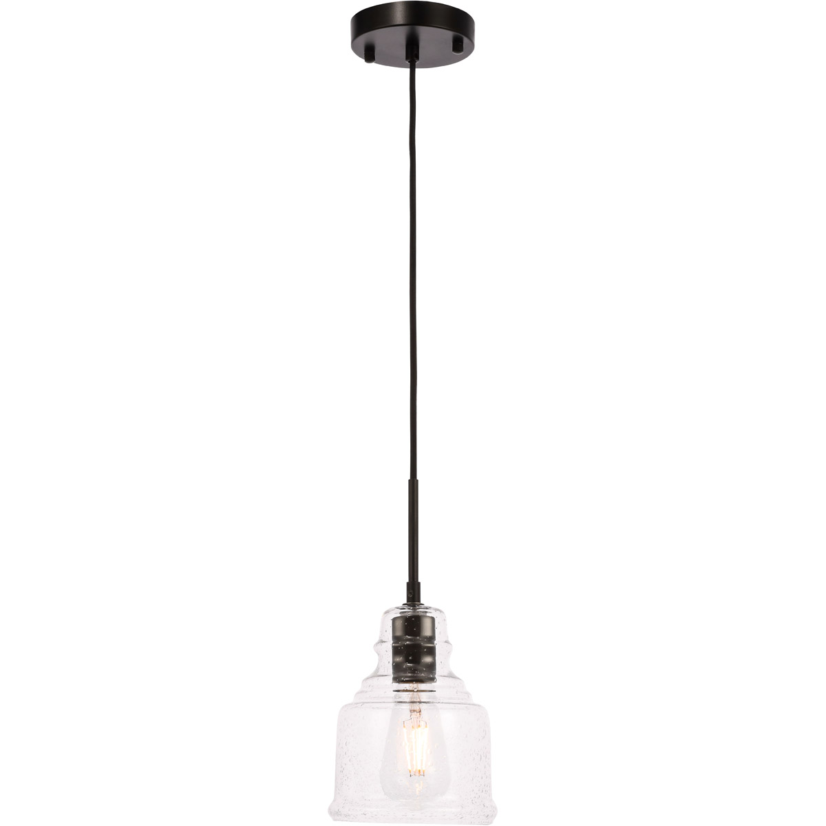 Living District LD6195BK Pierce 1 Light 6 inch Black Pendant Ceiling Light