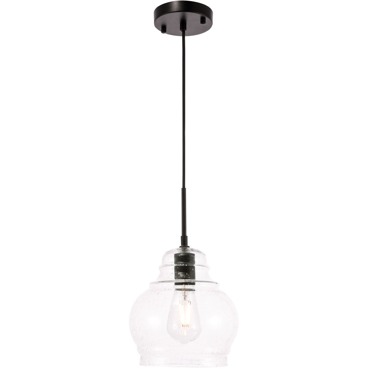 Living District LD6198BK Pierce 1 Light 8 inch Black Pendant Ceiling Light