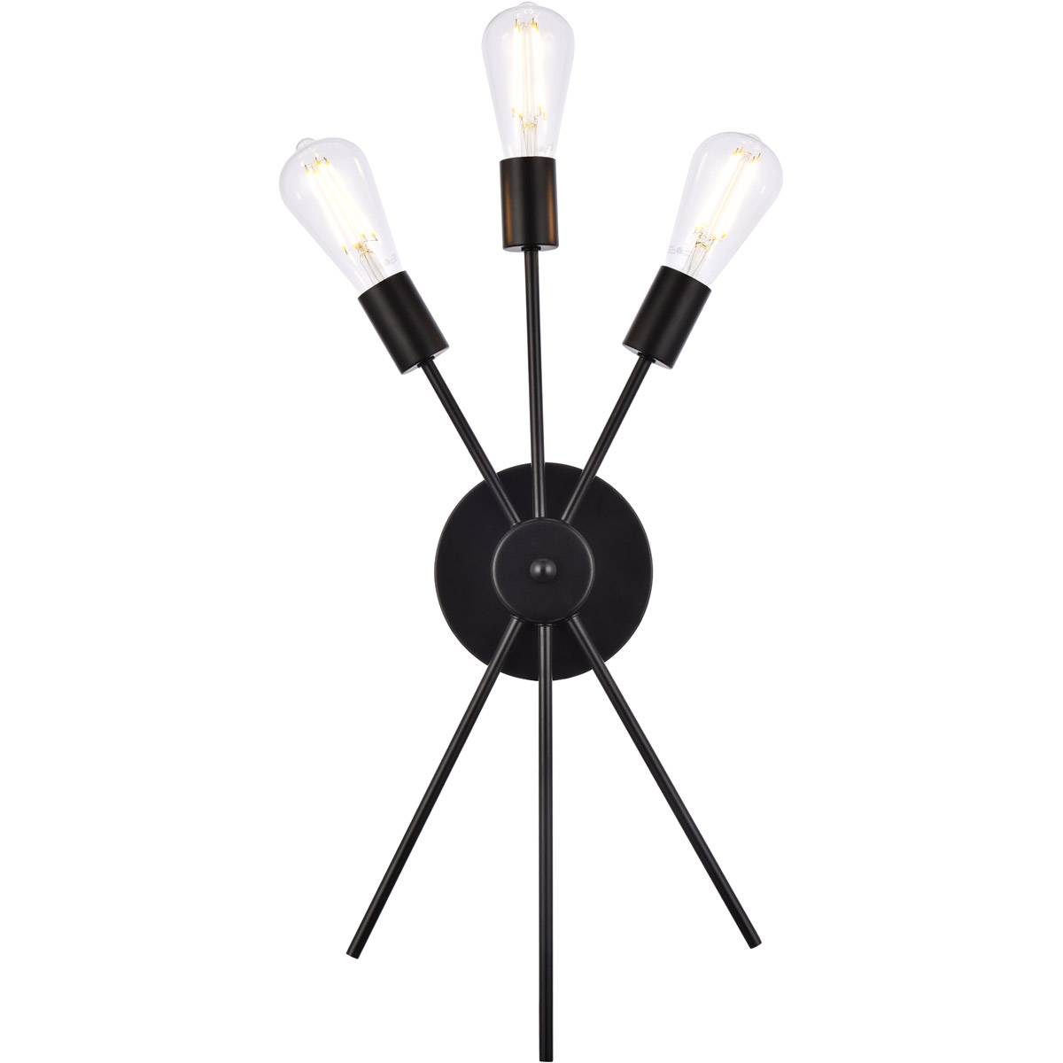 Living District LD640W10BK Lucca 3 Light 11 inch Black Bath Sconce Wall Light