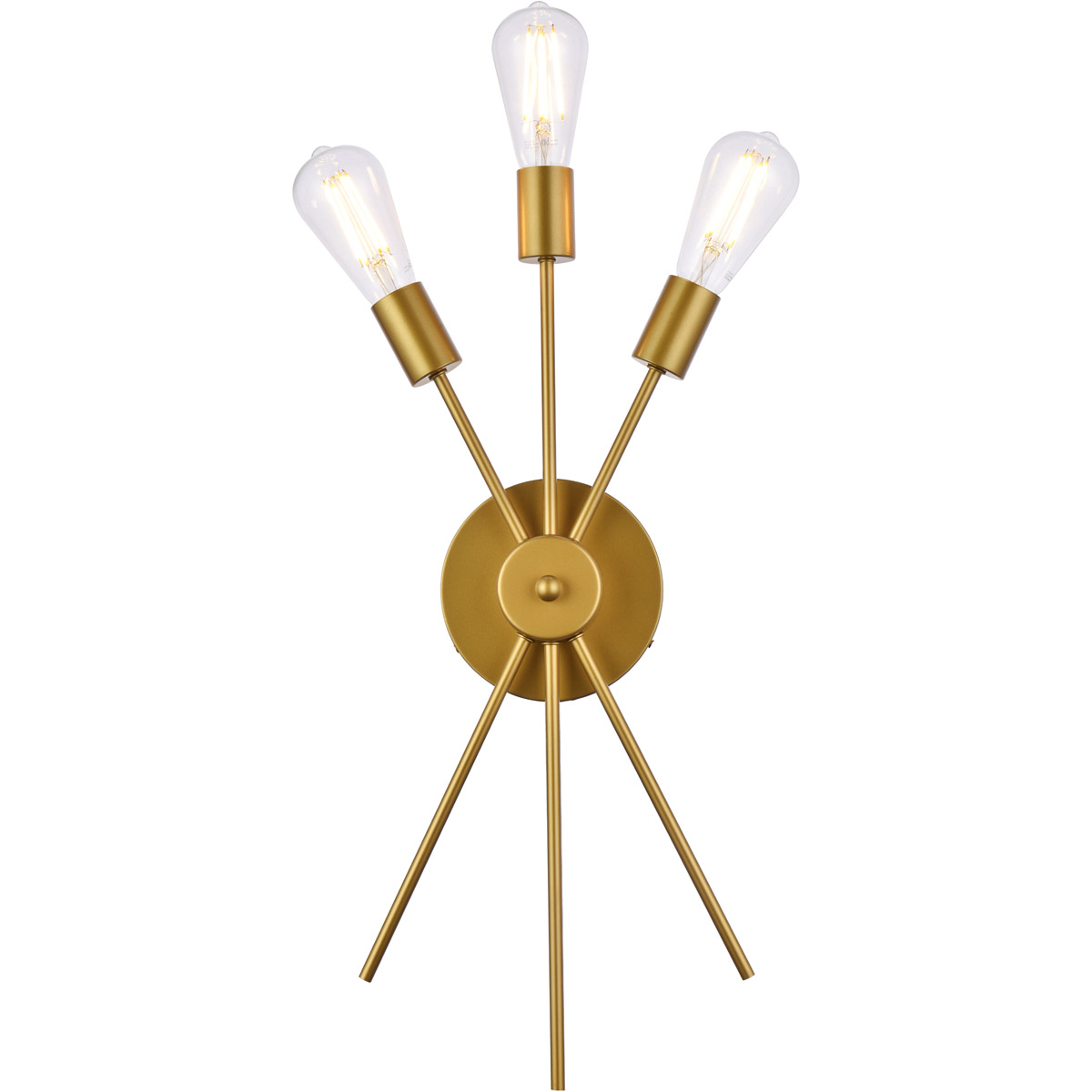 Living District LD640W10BR Lucca 3 Light 11 inch Brass Bath Sconce Wall Light